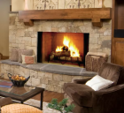 BILTMORE 50" WOOD BURNING FIREPLACE W/ HERRINGBONE BRICK