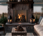 42" CASTLEWOOD OUTDOOR WOOD BURNING FIREPLACE 