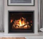 G42 GAS FIREPLACE W/ GLASS MEDIA & BLACK ENAMELED LINER -IPI, NG 