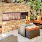 ODLVF36ZEN 36" OUTDOOR LINEAR FIREPLACE W/ WHITE STACKED BRICK, NG, F4833