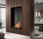 U33 TALL SEE THROUGH GAS FIREPLACE IPI, NG W/ HORIZONTAL FLUTED LINER & REMOTE 