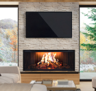 UE43H HOLOGRAPHIC ELECTRIC FIREPLACE W/ HEATER, CHARCOAL MEDIA & REMOTE