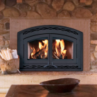 WCT6940WS HIGH EFFICIENCY WOOD BURNING FIREPLACE W/ STACKED WHITE/GRAY PANELS F2846