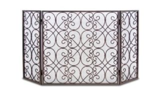 ABINGTON TRI PANEL 3 PANEL FOLDING SCREENS, DISTRESSED BRONZE, 31"W X 31"H X 11.25" SIDES *LPS