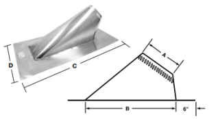 6T AF24  6" ADJUSTABLE ROOF FLASHING (12/12 TO 24/12 PITCH)