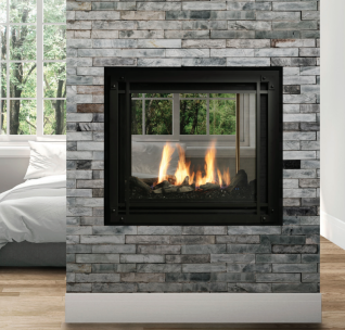 BENTLEY 42" SEE THROUGH DIRECT VENT GAS FIREPLACE (CERAMIC GLASS), MILLIVOLT, LP