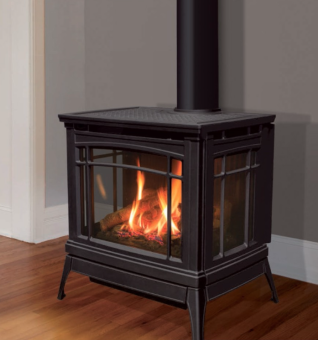 BERKELEY FREE STANDING CAST IRON GAS STOVE IPI -PAINTED BLACK