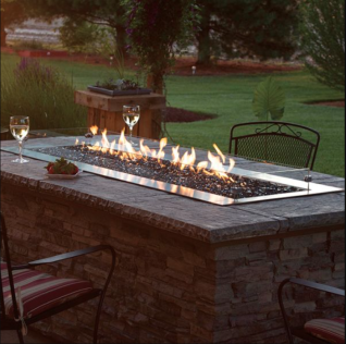 CAROL ROSE 48" OUTDOOR LINEAR GAS FIRE PIT, LP