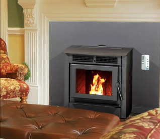 DAVENPORT PELLET FIREPLACE INSERT W/ BLACK DOOR