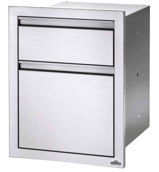 18"X 24" DOUBLE DRAWER: WASTE BIN STAINLESS STEEL (27.75 X 19.75 X 23.5D)