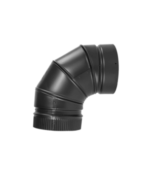 6 E90 6" DSP DOUBLE WALL BLACK 90 DEG ELBOW, NON-ADJUST