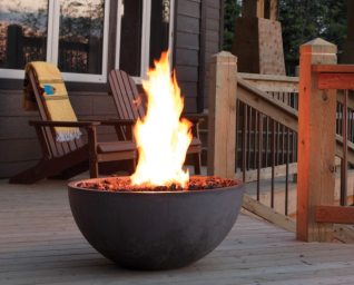  FIREBOWL 30" DIAMETER CONCRETE TEXTURED CHARCOAL THERMOCOUPLE SERIES