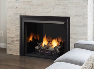 42" LO-RIDER CLEAN FACE FIREBOX WITH MULTI-TONAL GRAY TRADITIONAL STACKED INTERIOR PANELS