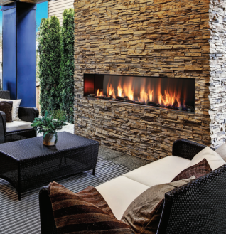 NG OUTDOOR LINEAR SINGLE-SIDED FIREPLACE 72" BURNER IPI PROFLAME 2 SHIPPING PALLET IS OVER 96"