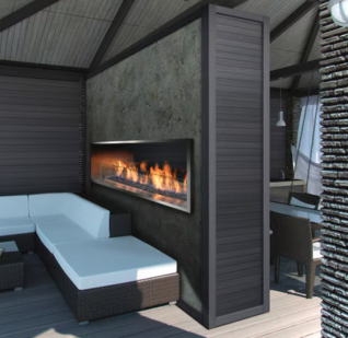 OUTDOOR 36" SEE THROUGH LINEAR GAS FIREPLACE, IPI, NG 