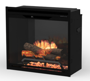  24 REVILLUSION PLUG-IN FIREBOX WEATHER CONCRETE BACKER - MIRAGE FLAME- THRUVIEW