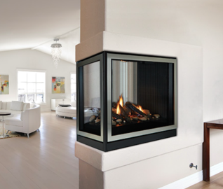 TAHOE  36" DV CLEAN FACE PENNINSULA FIREPLACE,  IPI, NG