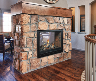 TAHOE 36" DV CLEAN FACE SEE THROUGH FIREPLACE, MILLIVOLT, LP