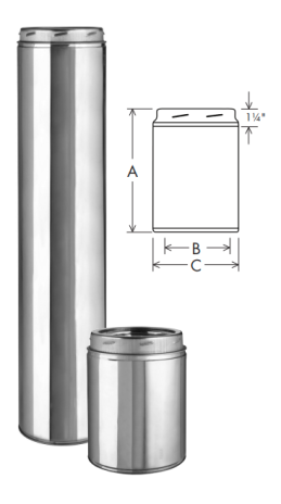 7GT 6  7X6" LENGTH GALVA TEMP CHIMNEY 