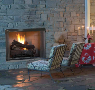 VRE4550WH 50" OUTDOOR FIREBOX W/ WHITE HERRINGBONE BRICK, F0484