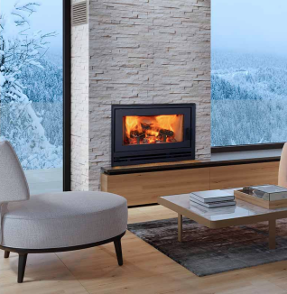 WCT4920WSS HIGH EFFICIENCY WOOD BURNING FIREPLACE W/ WHITE SMOOTH PANELS, F5120