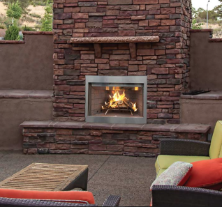 WRE3042WS 42" OUTDOOR WOOD BURNING FIREPLACE W/ WHITE STACKED PANELS, F0453