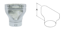 4" OVAL BVENT ADAPTER ROUND TO OVAL END BV