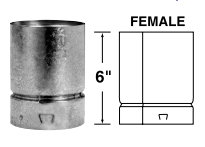 8" BVENT FEMALE UNIVERSAL ADAPTER BV **CONNECTS GV FEMALE END TO BV FEMALE END**