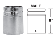 5" BVENT MALE UNIVERSAL ADAPTER BV **CONNECTS GV MALE END TO BV MALE END**