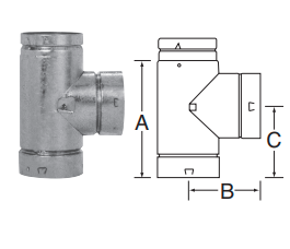 7" BVENT STANDARD TEE BV