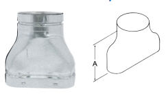 4" OVAL BVENT ADAPTER OVAL TO ROUND END BV