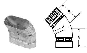6"X 45 DEGREE OVAL BVENT ELBOW BV