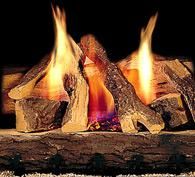  18" CAMPFIRE FIBER GAS LOG SET WITH STAINLESS STEEL BURNER AND HEART KIT 60,000BTU/HOUR INPUT (NG)