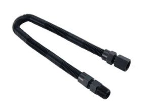 18" WHISTLE FREE SS BLACK GAS CONNECTOR HOSE W/FITTINGS, 1/2" MIP x 1/2"FIP (3/8" ID)